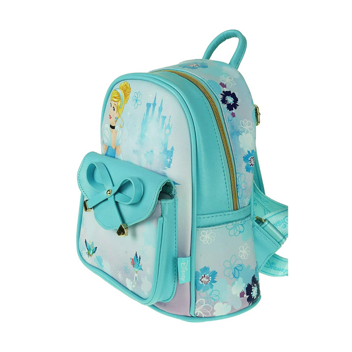 Disney Cinderella 11" Mini Backpack – Stylish Vegan Leather Backpack for Princess Fans