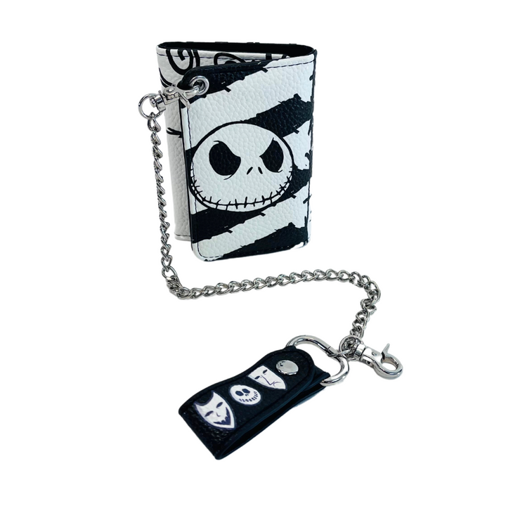 Black and White Jack Skellington Chain Wallet - The Nightmare Before Christmas