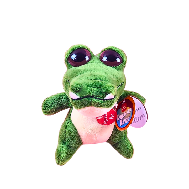 Gator Plush with Dreamy Eyes and Bubble Sound - World Dreamy Eyes, 5 inches